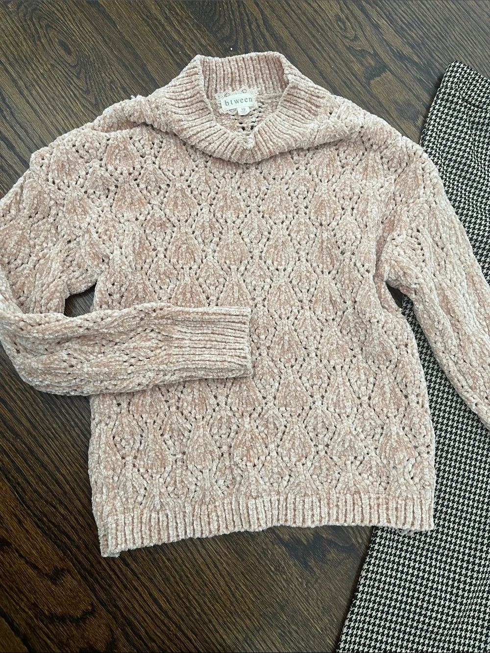 btween Blush Pink Chenille Knit Sweater set